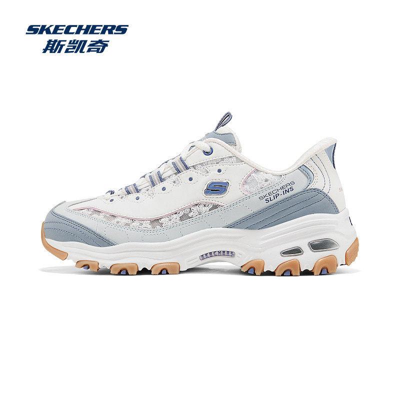 斯凯奇D'LITES系列女鞋时尚绑带运动鞋轻质吸震复古潮流