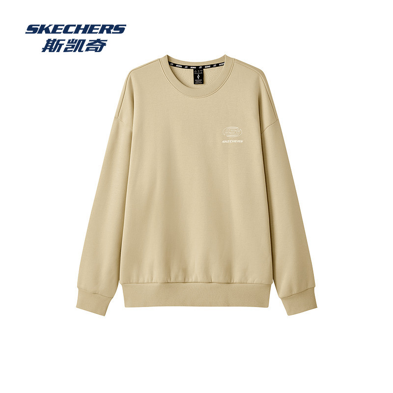 Skechers斯凯奇男女春夏圆领运动卫衣套头衫宽松版型保暖柔软简约