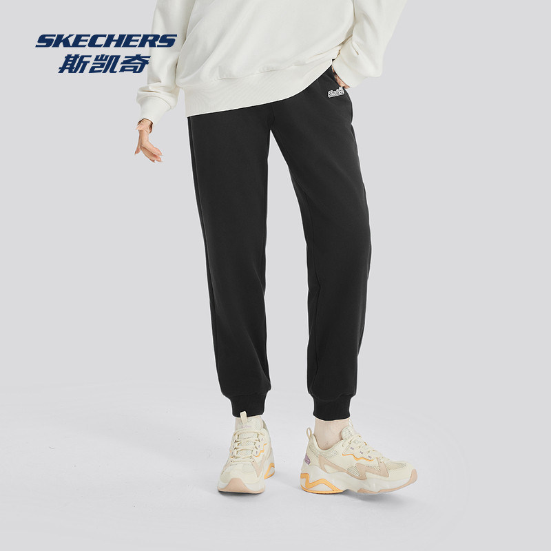 Skechers斯凯奇女子加绒长裤春季休闲舒适显瘦保暖简约基础版型