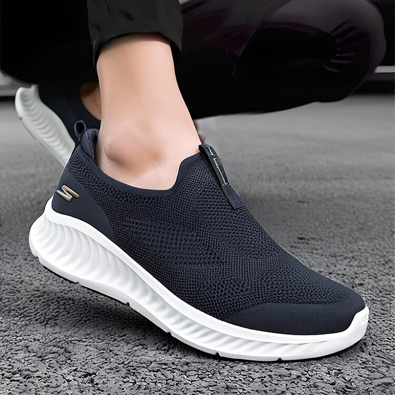 斯凯奇2026年春夏新款男鞋一脚蹬网面透气健步鞋减震缓震休闲运动