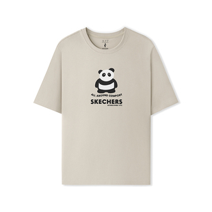 舒适透气休闲简约运动百搭 男女同款 斯凯奇圆领短袖 T恤2025冬季