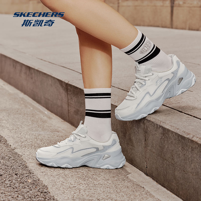 Skechers斯凯奇春秋糯米熊男女老爹鞋复古舒适休闲厚底增高运动鞋