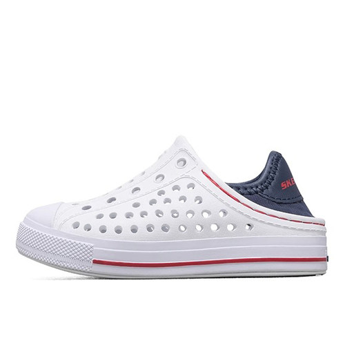 Skechers斯凯奇男女童鞋春季一脚蹬撞色休闲沙滩凉鞋洞洞鞋91995N