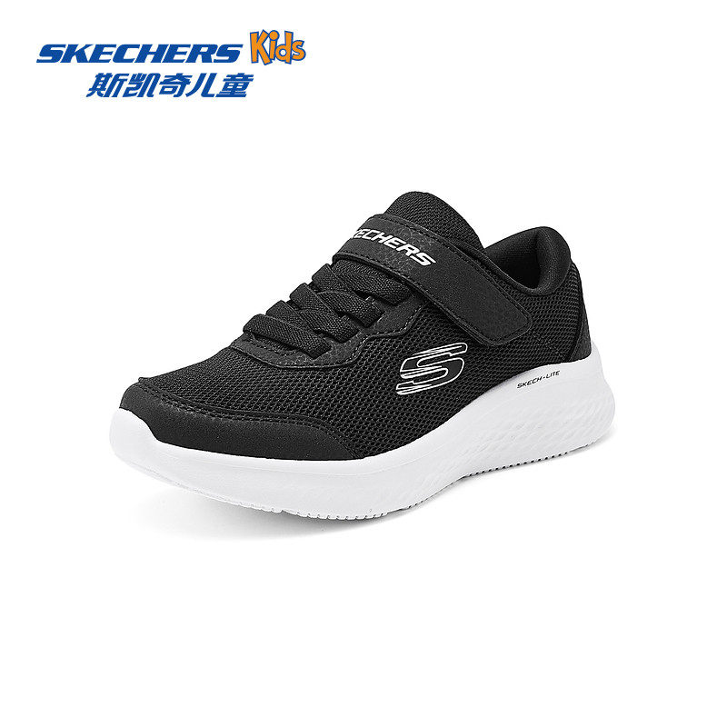 Skechers斯凯奇儿童校园运动鞋春夏新款女童时尚黑色轻便休闲鞋子