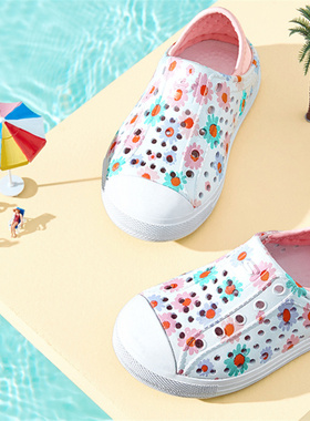 Skechers斯凯奇秋冬季款女童休闲洞洞鞋百搭沙滩鞋凉拖鞋302114N