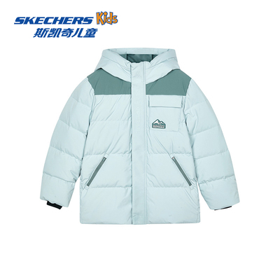 斯凯奇男童抗静电防风羽绒外套