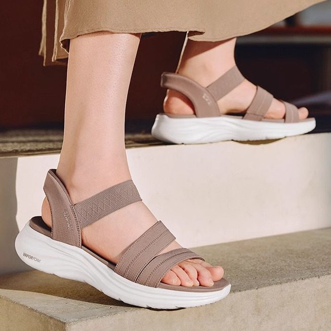 斯凯奇闪穿鞋|女一脚蹬沙滩凉鞋2026新款秋季小个子休闲罗马凉拖,女鞋,一字带凉鞋,淘宝优惠券,粉丝福利购,淘宝优惠卷