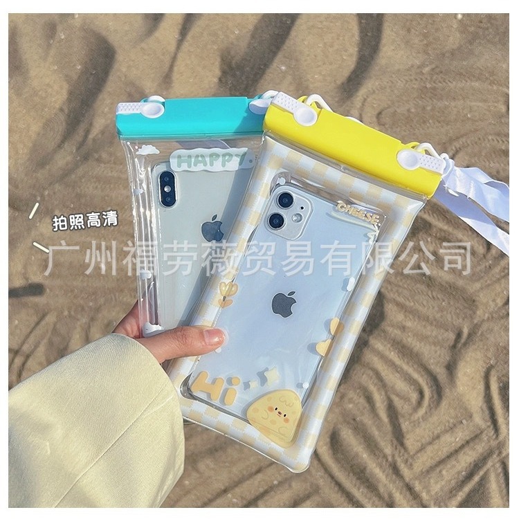 气囊手机防水袋可触屏游泳泡温泉漂流防水手机套密封潜水套挂脖