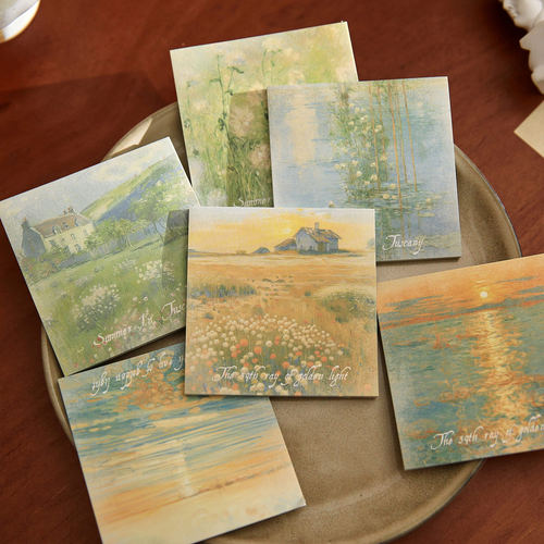 盐岛时光复古油画便利贴N次贴