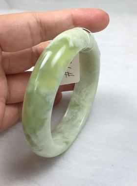天然岫玉正圈手镯59.1口三家子