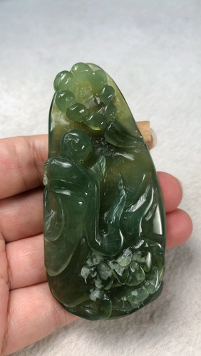 岫玉悟道大吊坠毛衣链挂件包邮天然玉石一物一图独一无二