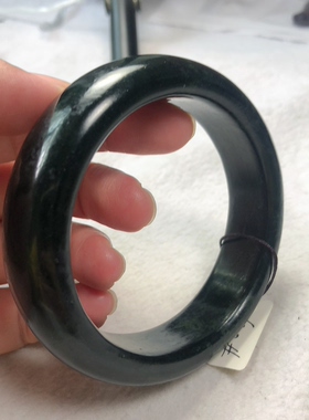 河磨玉黑手镯62口不带皮和田玉手镯包邮实物拍摄一物一图天然玉石