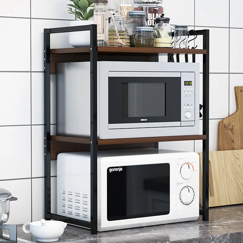 厨房置物架台面储物架双层烤箱微波炉架子桌面收纳架用品家用大全