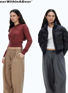 A DoOr 2色羊毛混纺加厚弯刀休闲裤秋冬 Susan 保暖中低腰长裤