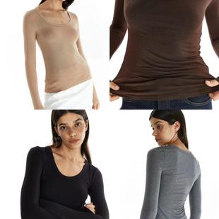 上衣薄款 4色弹力打底基础长袖 百搭可叠穿Alma针织不加绒 DoOr