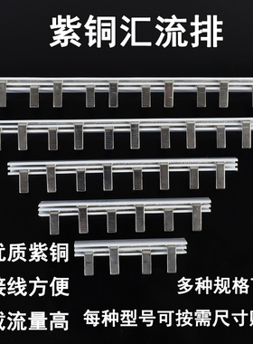 1P2P3P电气汇流排分段式紫铜断路器空气开关接线排端子导电排63A