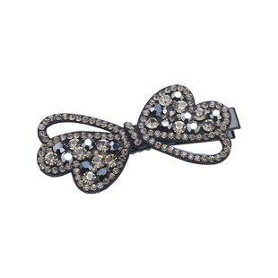 大号侧边发卡刘海蝴蝶结鸭嘴夹水钻发夹一字夹子碎发简约头饰边夹