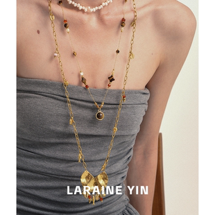 LARAINE 项链欧美时髦百搭叠戴毛衣链 YIN原创设计小众高级感长款
