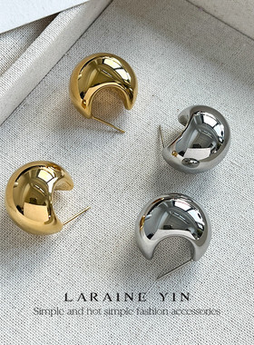 金色宋慧乔同款耳环小众设计高级感耳钉镀18k金耳饰ins2024年爆款