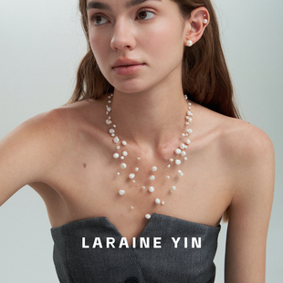 LARAINE YIN轻奢高级感满天星淡水珍珠项链多层设计锁骨小众颈链