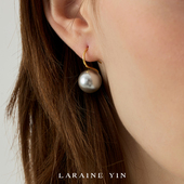 真多麻灰色通体纯银高跟鞋 fever同款 经典 珍珠耳环S925纯银耳钩