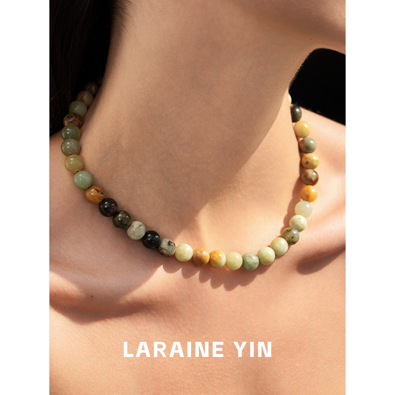 LARAINE YIN复古小众串珠项链新中式高级感圆珠叠戴锁骨链