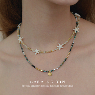LARAINE YIN原创设计贝壳海星项链夏日叠戴锁骨链海边度假