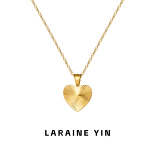 LARAINE 爱心吊坠颈链七夕礼 YIN小众设计百搭锁骨项链女Jaden同款