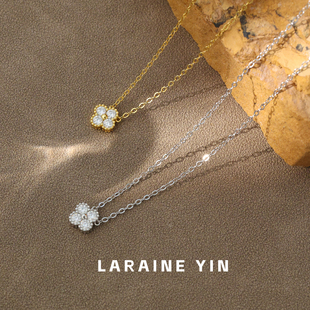 LARAINE YIN小众高级感四叶草莫桑钻石吊坠项链925纯银锁骨链爆款