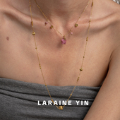 LARAINE YIN小众高级感红纹石五角星吊坠项链叠戴锁骨链轻奢颈链