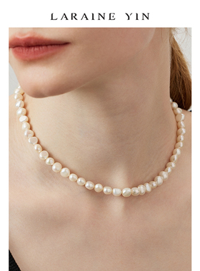 LARAINE YIN异形巴洛克淡水珍珠项链小众轻奢锁骨链s925银饰