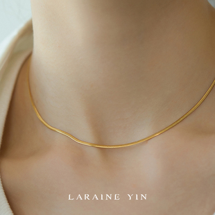 LARAINE YIN欧美简约百搭蛇骨链网红choker肯豆项链毛衣链白百何