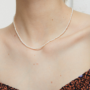 优雅chic百搭经典 LARAINE YIN淡水珍珠项链小粒轻奢锁骨链法式