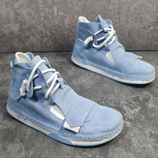 秋冬季男鞋高帮网红小丑鞋厚底真皮男士休闲鞋保暖加绒男款棉鞋