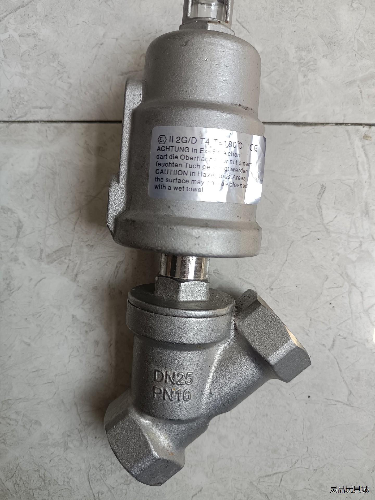 全不锈钢304气动角座阀DN25PN16 Y型角阀CF8M防议价商品