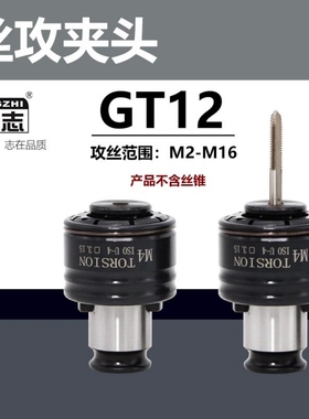 GT12攻丝夹头扭力过载保护攻丝机攻牙机防断快换丝攻筒夹丝锥夹套