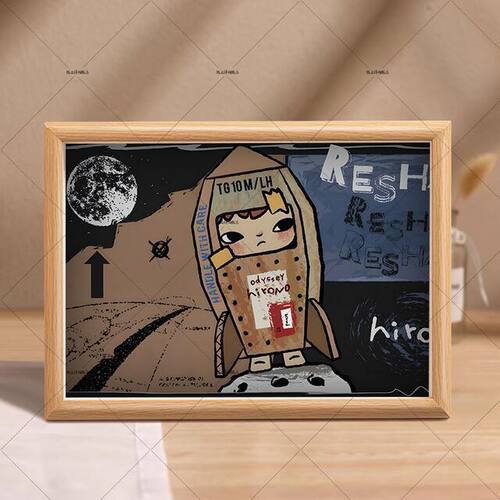 泡泡玛特小野Hirono动漫艺术相框