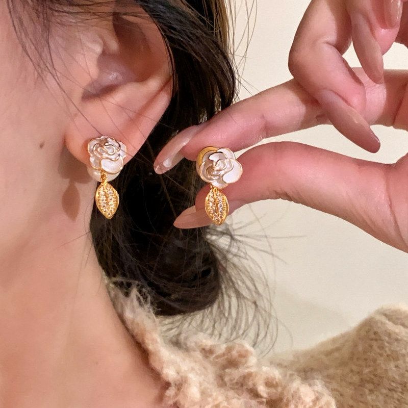 海棠花精致温柔轻奢高级感耳钉