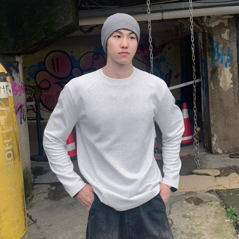 恤穿搭打底衫长袖男卫衣黑色重磅