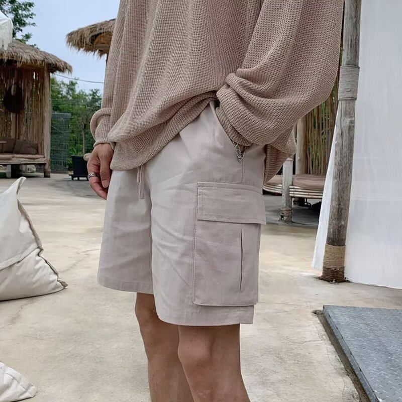 美式短裤新款男宽松复古工装夏季2025潮牌裤子休闲直筒五分裤痞帅