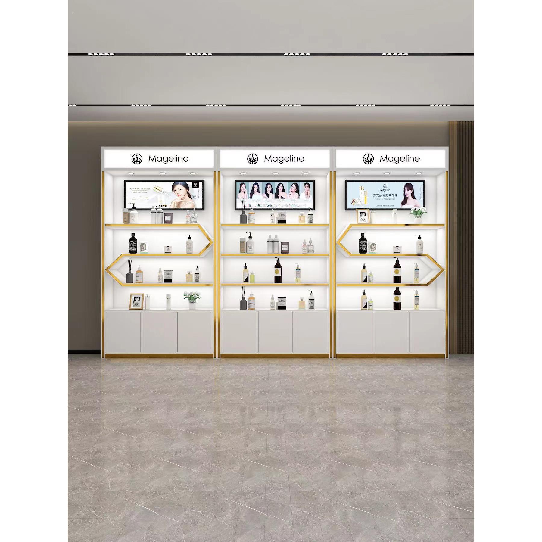 烤漆化妆品美容院展示柜护肤品柜商场产品展柜鞋子包包创意陈列柜