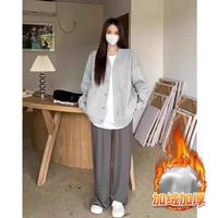 Цветочный серый [осень и зима плюс толстый бархат]