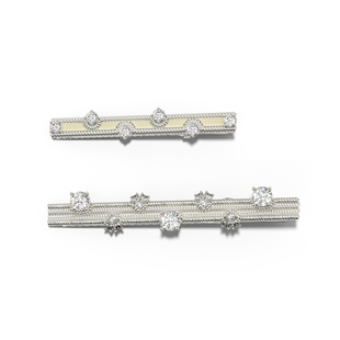 TOGGLER 法式碎花系列 奶白珐琅镶石精致窄边夹bb碎发夹秋冬搭配