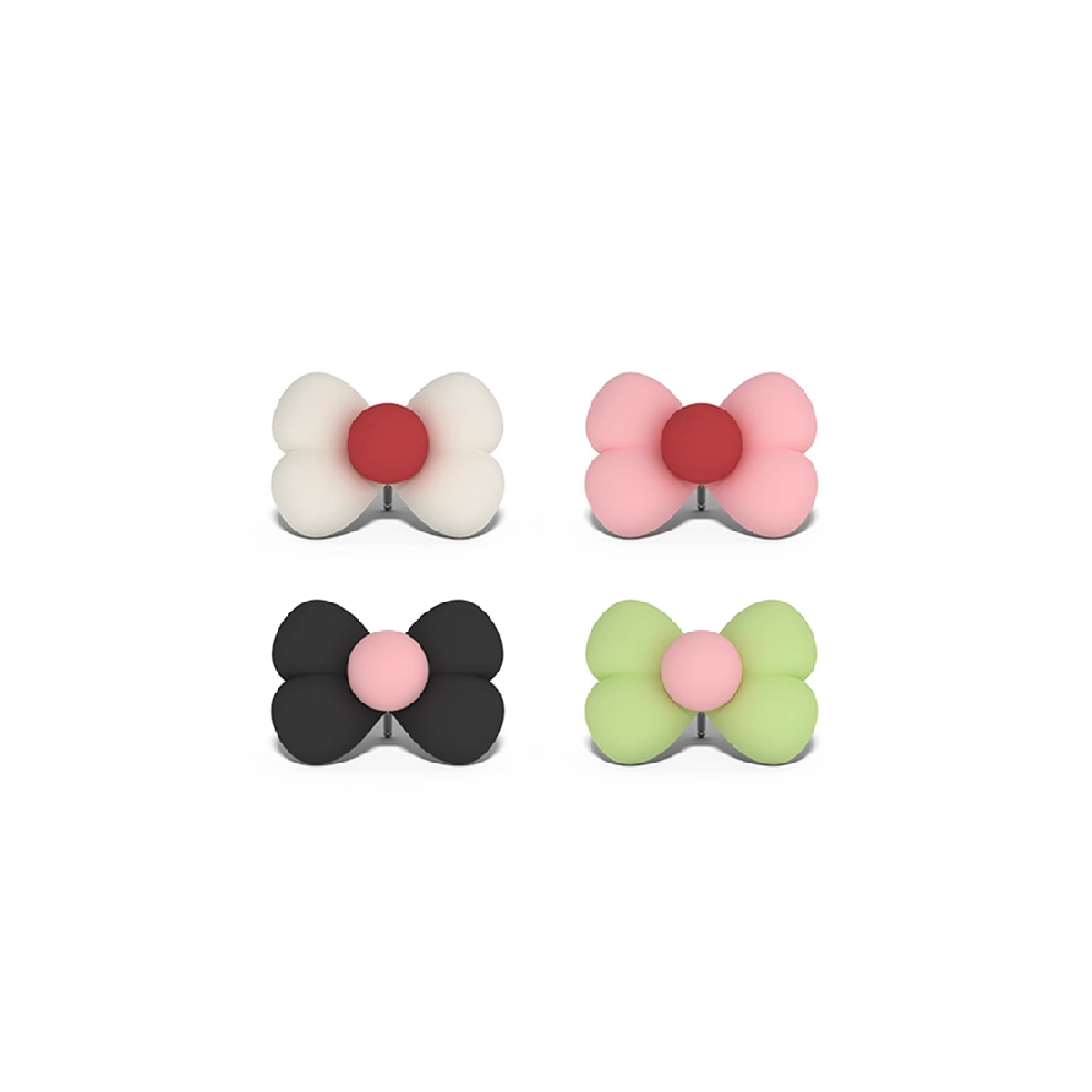 TOGGLER硅胶嘟嘟蝴蝶结耳钉