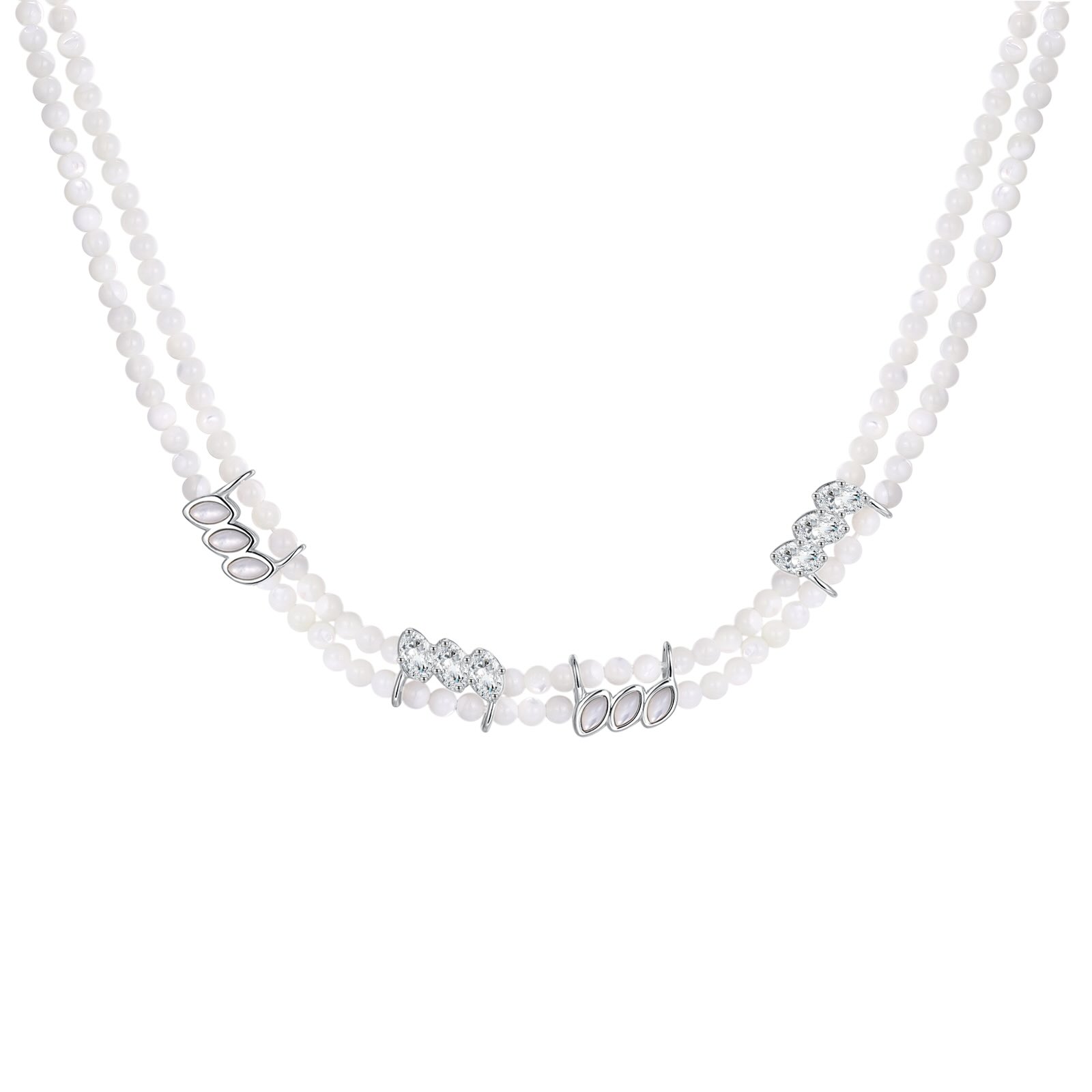 TOGGLER贝壳虎眼石精致叠戴项链