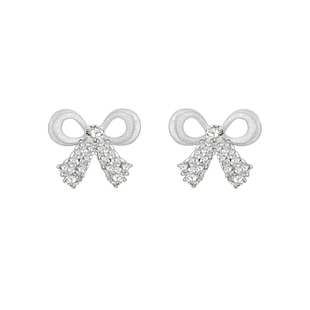 TOGGLER 童话系列 镂空蝴蝶结镶钻少女耳钉 时尚搭配新年礼物女