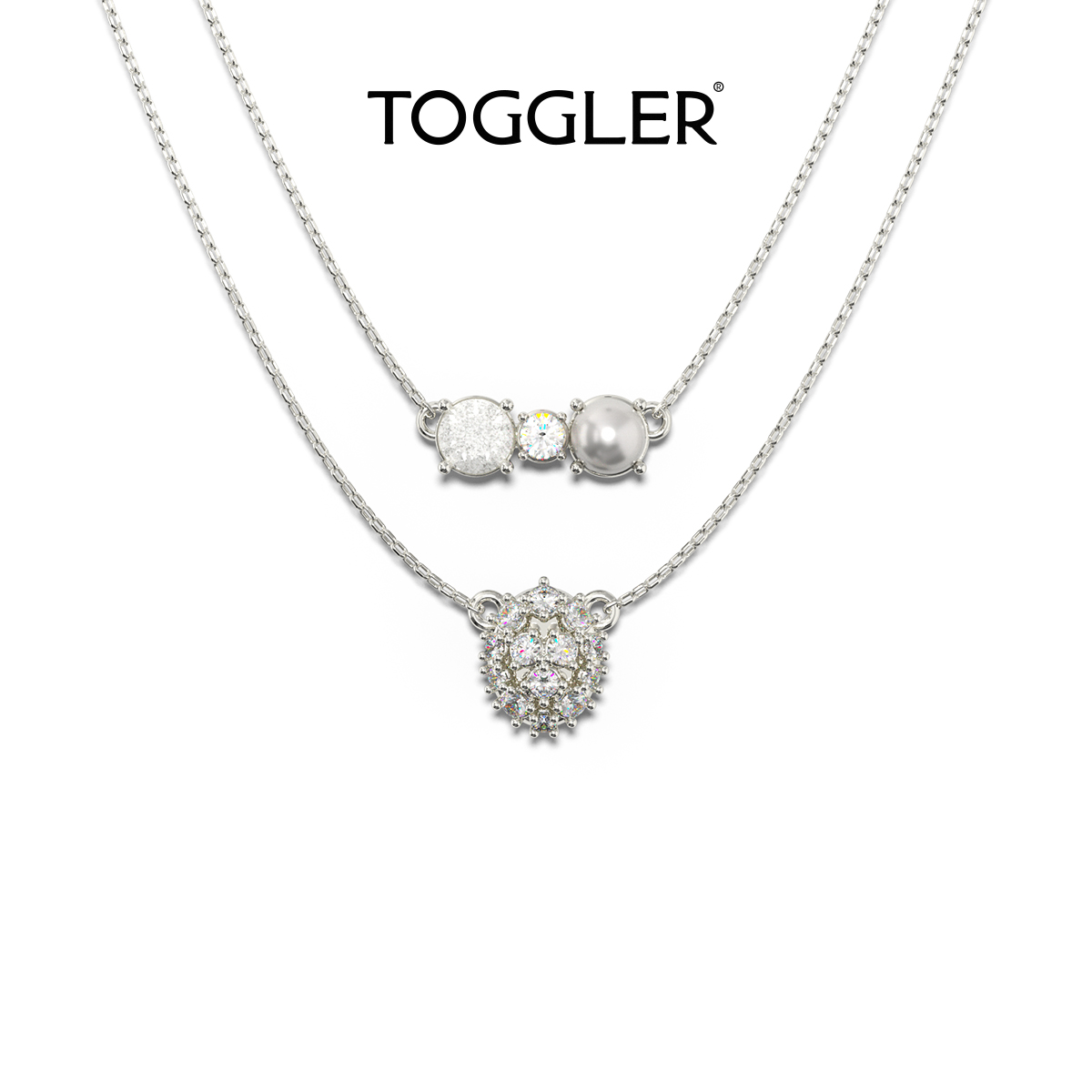 TOGGLER碎花精致轻奢双层项链