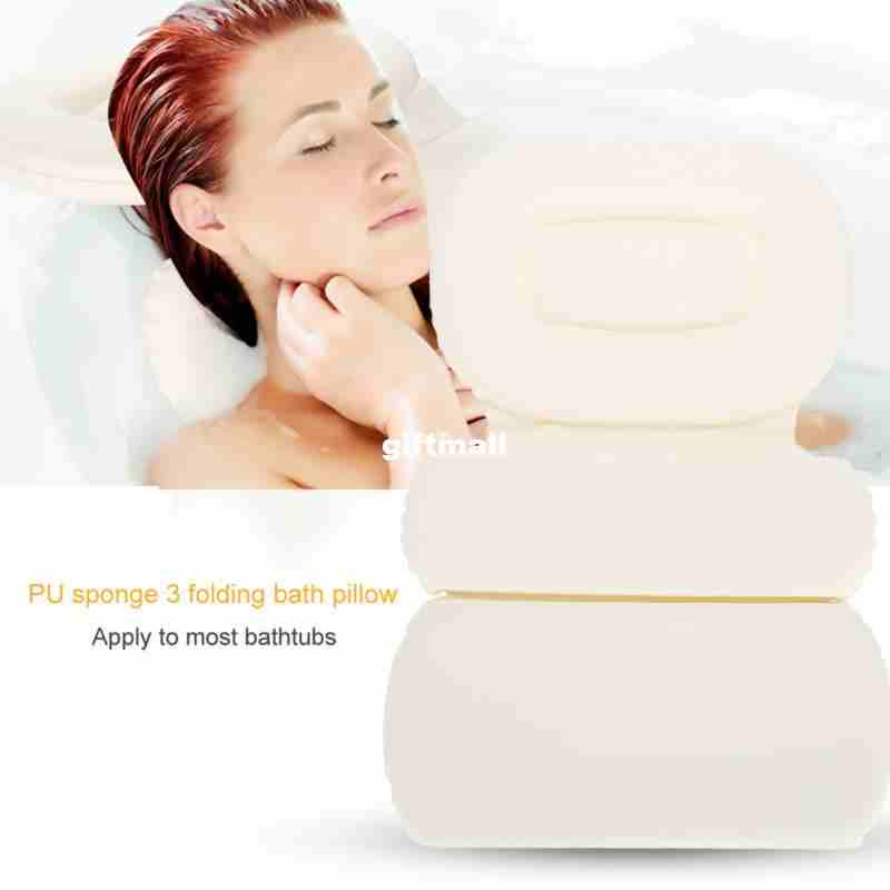 3-panel pu comfortable bath pillow bathtub spa back neck suc