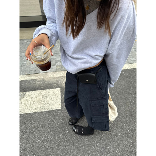 秋上新街头潮流宽松水洗七分工装裤