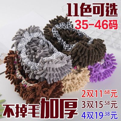 懒人鞋套新款加厚雪尼尔拖地鞋套家用室内静音防滑可拆洗抹布擦地